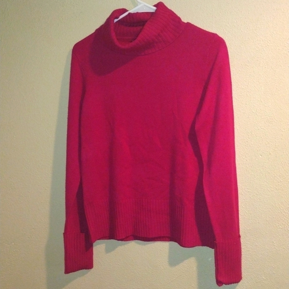 100% 2- Ply Cashmere Cynthia Rowley Cuff Sleeved Turtleneck M